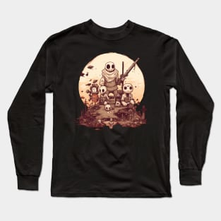 Comic-Style: AI Cyborg Robot Skull and the Apocalypse Long Sleeve T-Shirt